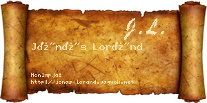 Jónás Loránd névjegykártya