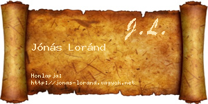 Jónás Loránd névjegykártya