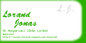 lorand jonas business card